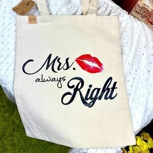 Love of Fashion Mrs Always Right Canvas Tote Bag